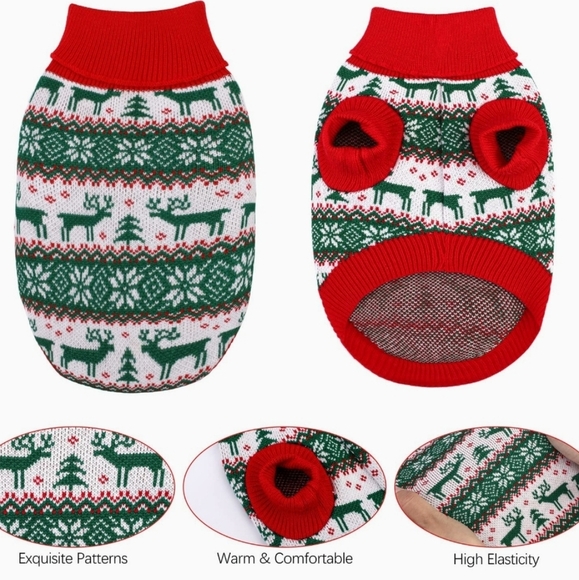Pedgot 2 Pack Christmas Dog FairIsle Sweater Set Size Medium - Picture 10 of 10